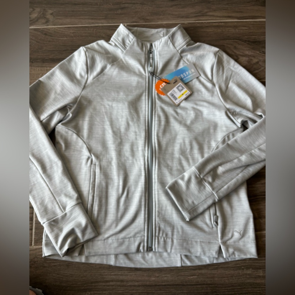 Women’s Puma Light Gray Zip-Up Golf Jacket